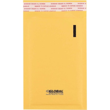 Global Industrial #000 Self Seal Bubble Mailers, 4W x 8L, Gold, 500PK 412526